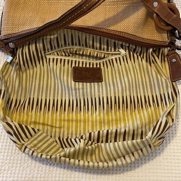 New Fissile Canvas And Leather Hobo Shoulder Bag - Picture 6 of 8